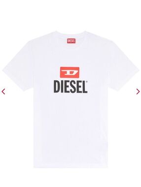DIESEL☆ White Tee With Red And Black Logo.